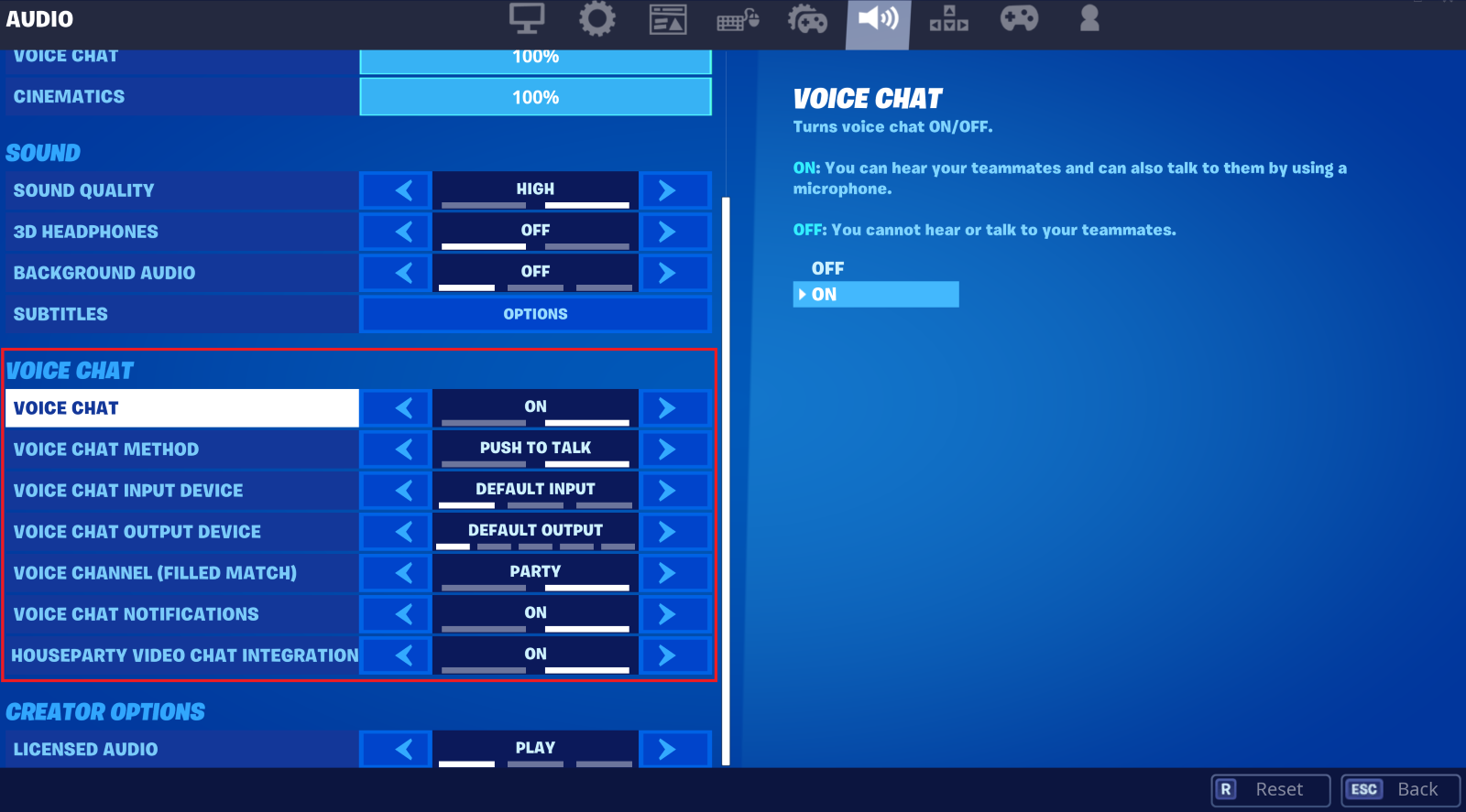 Best audio settings store for fortnite ps4